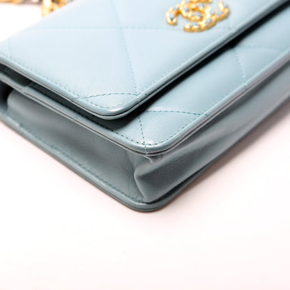 Chanel 19 WOC Quilted Lambskin 29M Blue