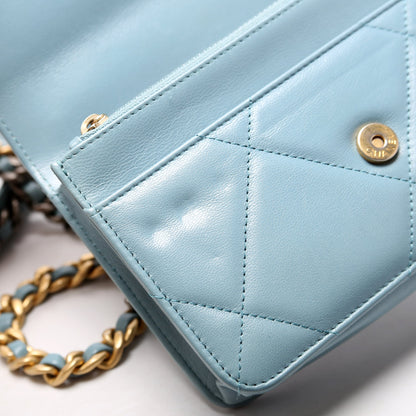 Chanel 19 WOC Quilted Lambskin 29M Blue