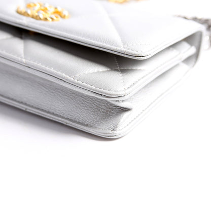 Chanel 19 WOC Quilted Lambskin 30M Silver