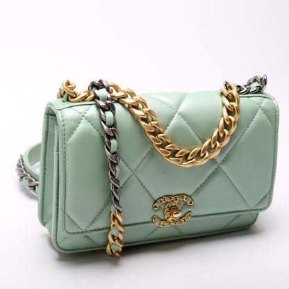 Chanel 19 WOC Quilted Lambskin RFID Green