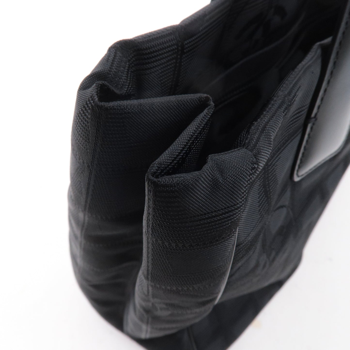 CHANEL New Travel Line Nylon Jacquard PM Tote Bag Black A20457