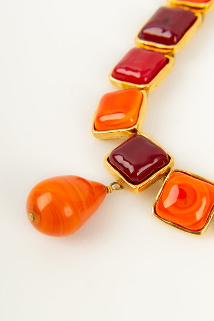 Collier en pte de verre Chanel 1990s