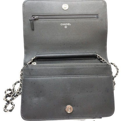 Chanel Camellia Lambskin Chain Wallet