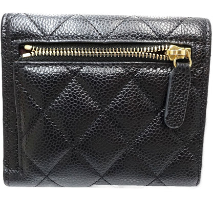 Chanel Caviar Skin Trifold Wallet Matelasse AP0231