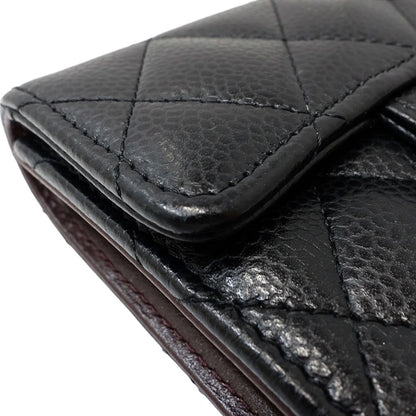 Chanel Caviar Skin Trifold Wallet Matelasse AP0231
