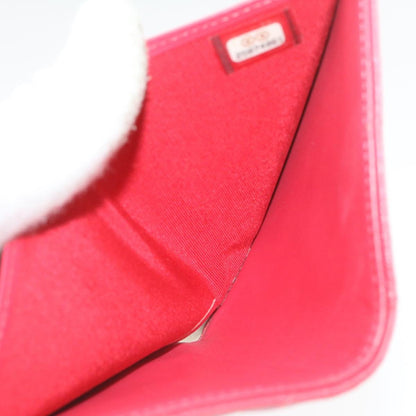 CHANEL Caviar Skin Matelasse Wallet Pink Red CC 18734SA