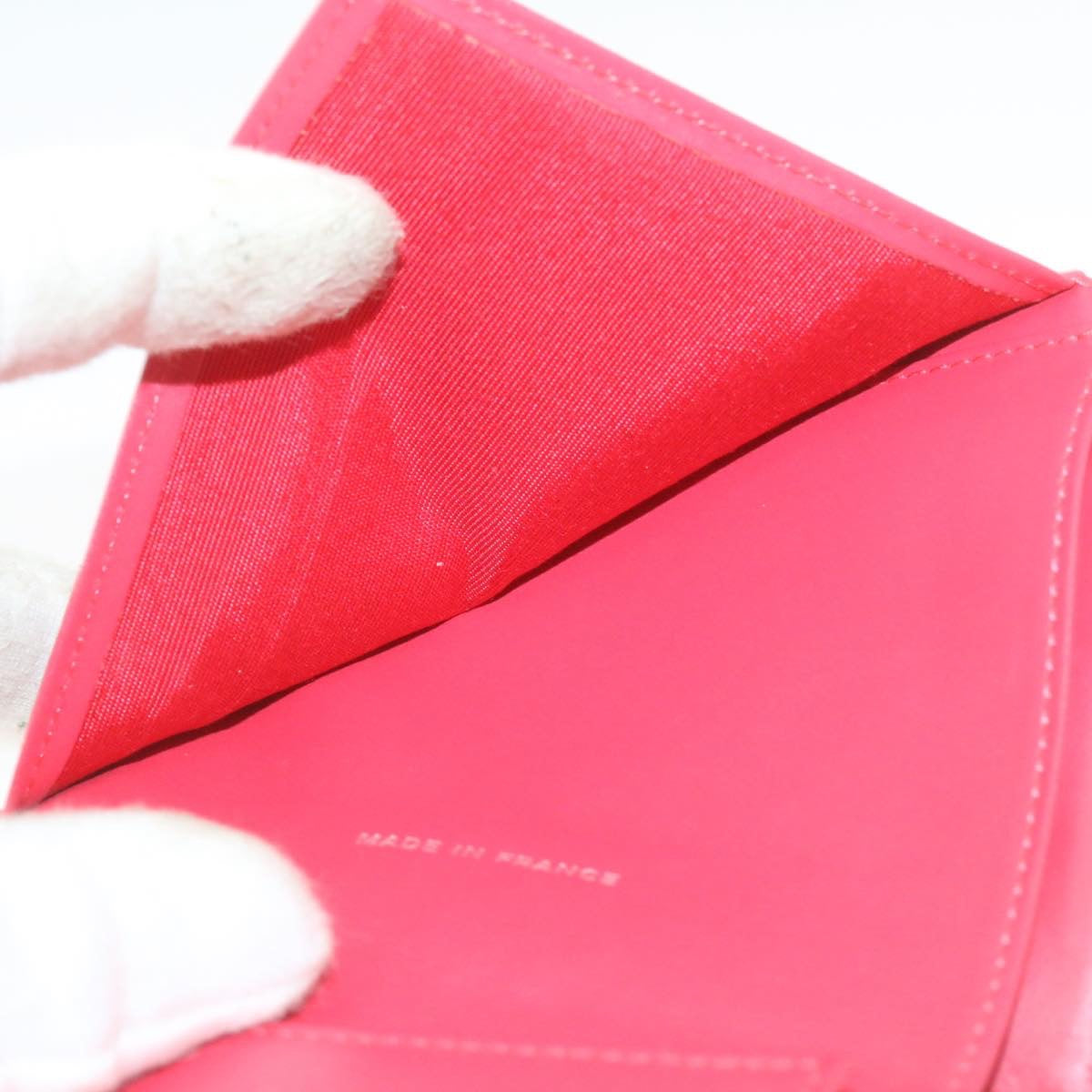 CHANEL Caviar Skin Matelasse Wallet Pink Red CC 18734SA
