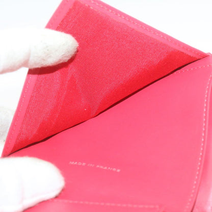 CHANEL Caviar Skin Matelasse Wallet Pink Red CC 18734SA