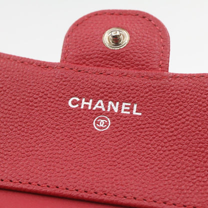 CHANEL Caviar Skin Matelasse Wallet Pink Red CC 18734SA