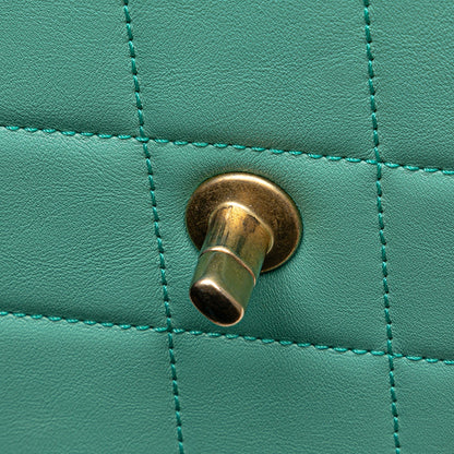 Blue Chanel Quilted Lambskin Round Moon Messenger Flap Crossbody Bag