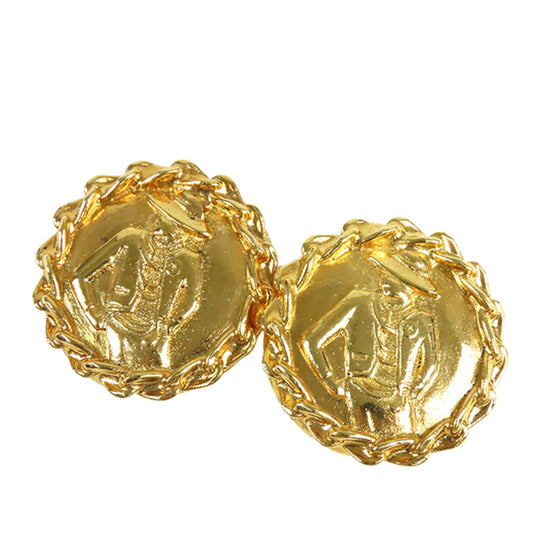 Gold Chanel Gold Plated Mademoiselle Clip On Earrings