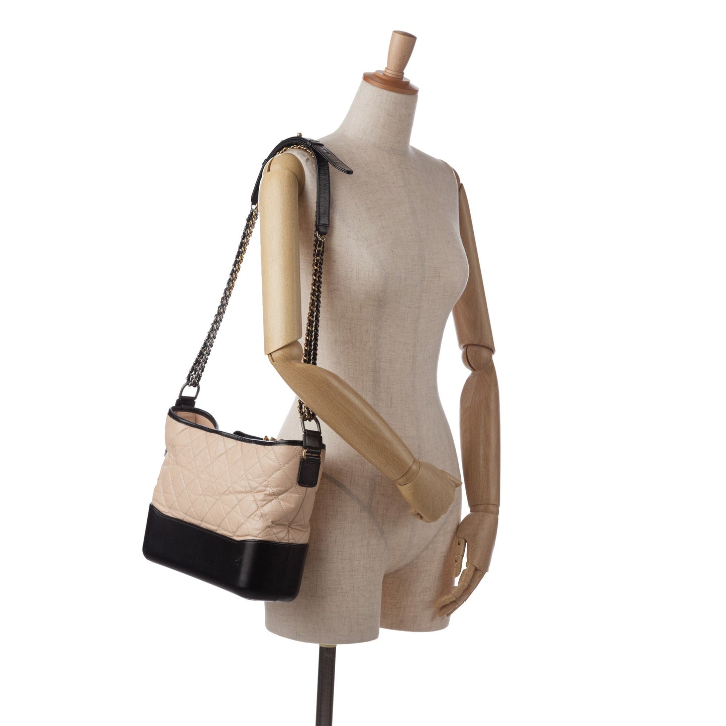 Beige Chanel Medium Bicolor Lambskin Gabrielle Crossbody