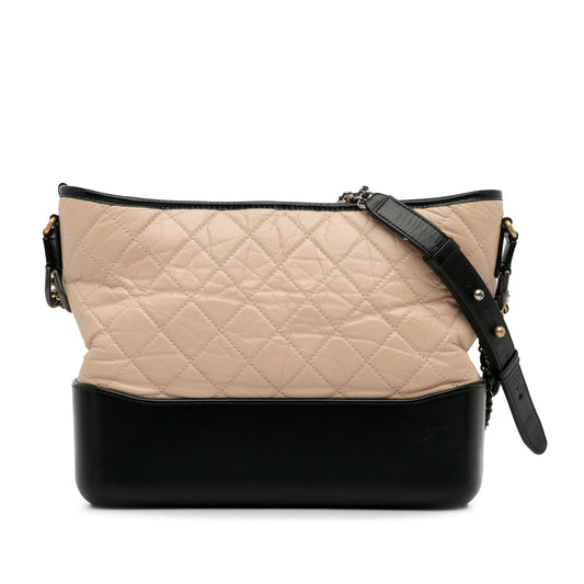 Beige Chanel Medium Bicolor Lambskin Gabrielle Crossbody