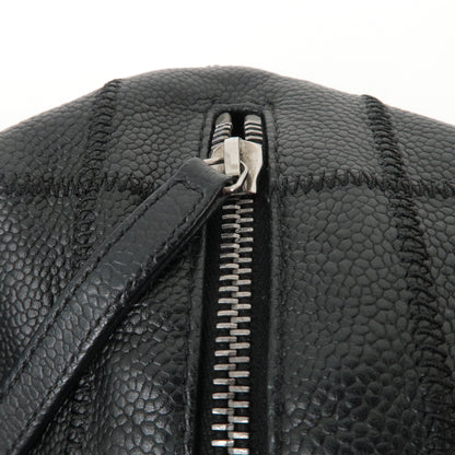 CHANEL Chocobar Caviar Skin Boston Bag Shoulder Bag Black