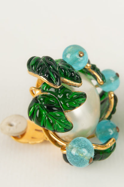 Boucles d'oreilles en pte de verre Chanel