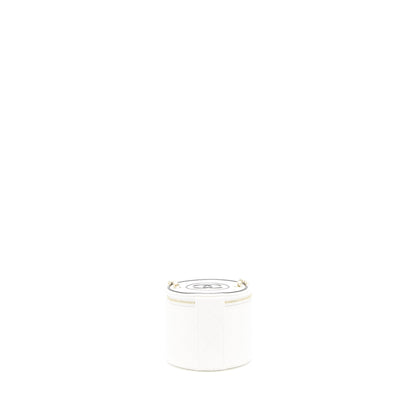 Chanel round vanity with chain white/ black with LGHW