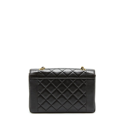 Chanel Vintage Medium Diana Flap Bag Lambskin Black GHW