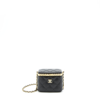Chanel Small Clip Flap Vanity With Chain Lambskin Black GHW