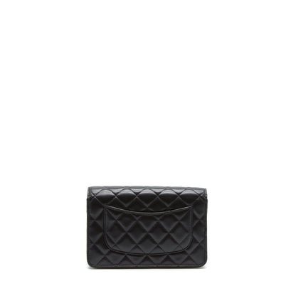 Chanel Pearl Crush Wallet On Chain Lambskin Black GHW (Microchip)