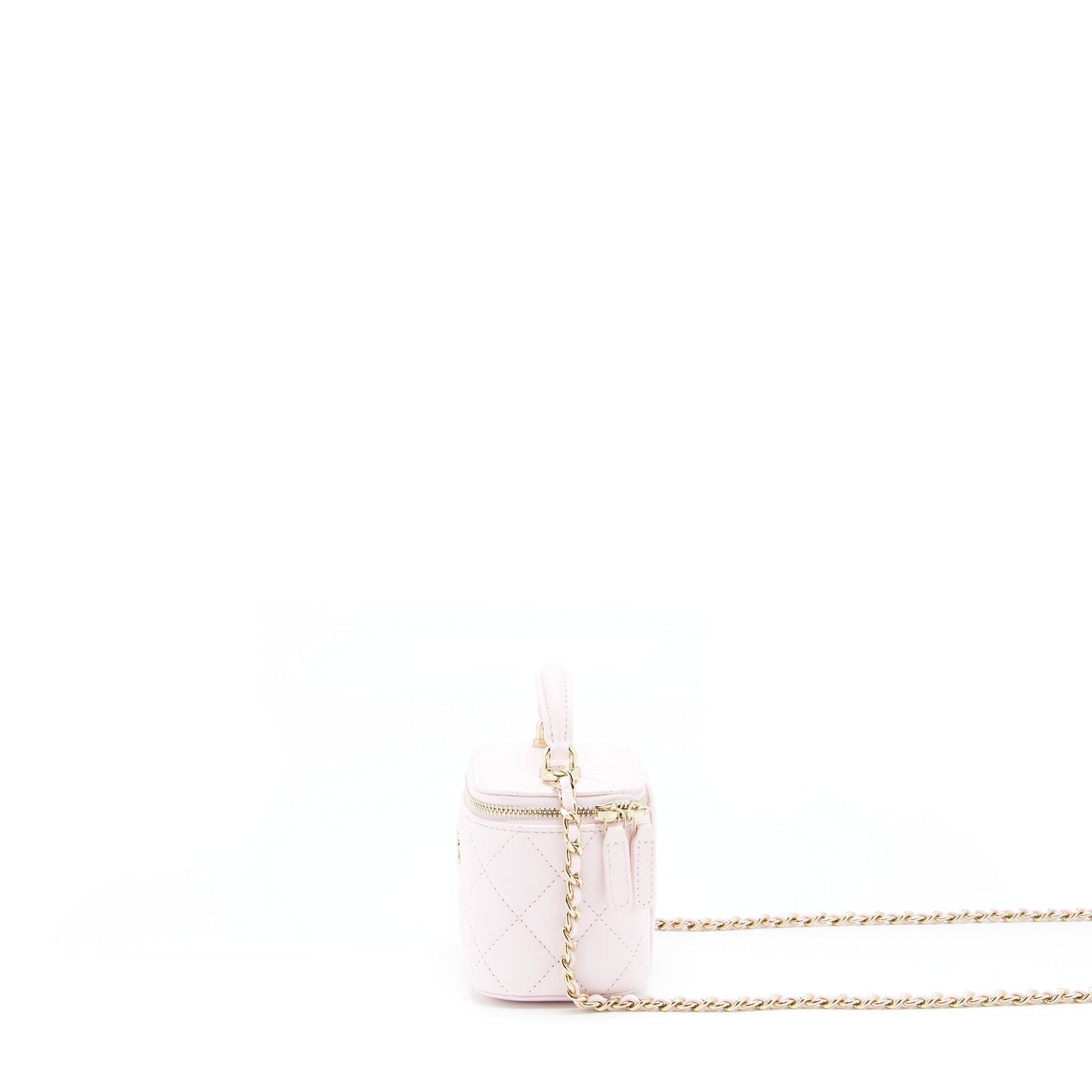 Chanel 22P Top Handle Mini Vanity With Chain Lambskin Light Pink LGHW