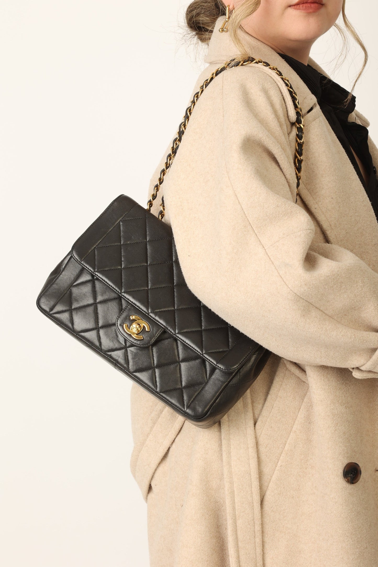 Chanel 1994 Lambskin Turnlock Single Flap