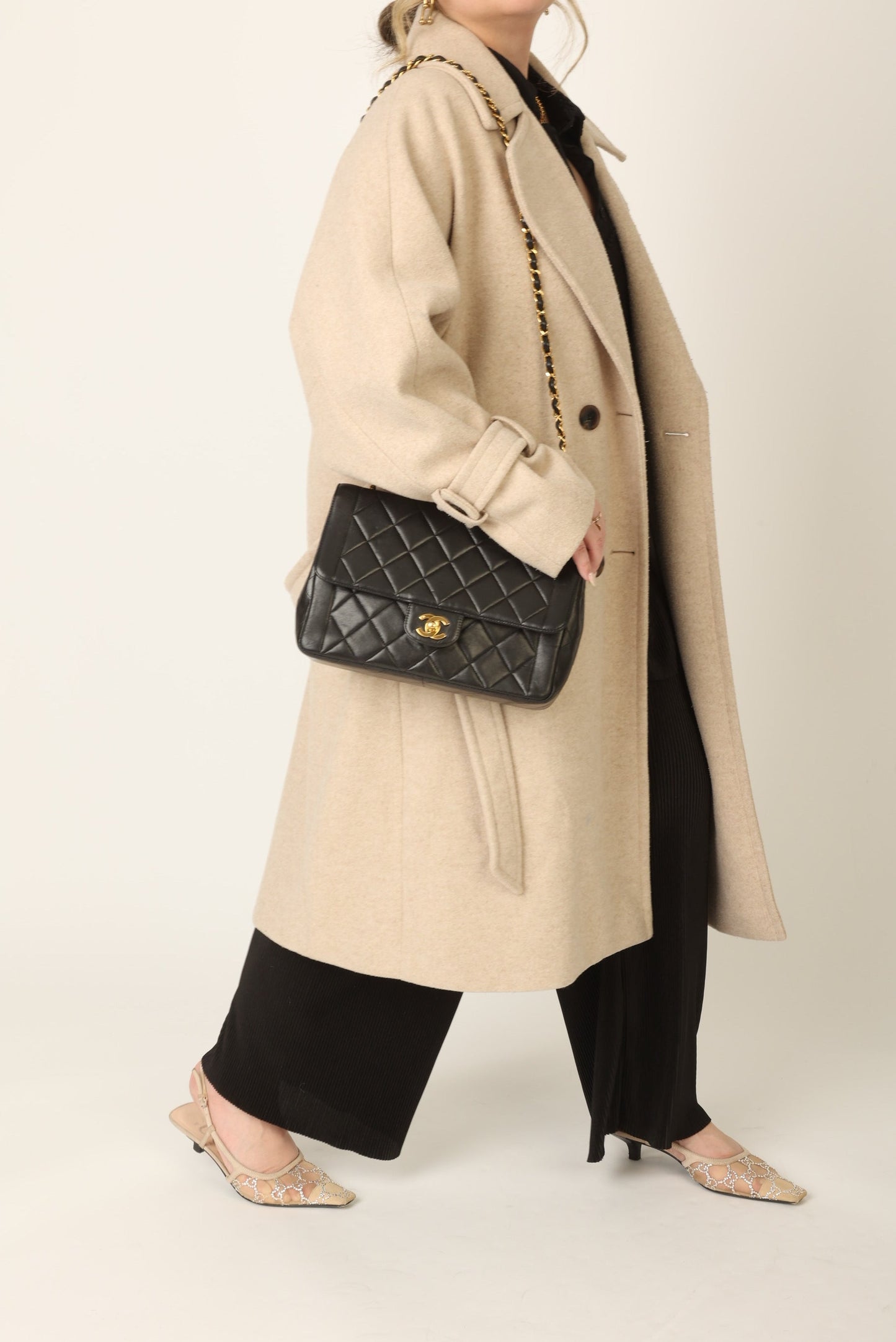 Chanel 1994 Lambskin Turnlock Single Flap