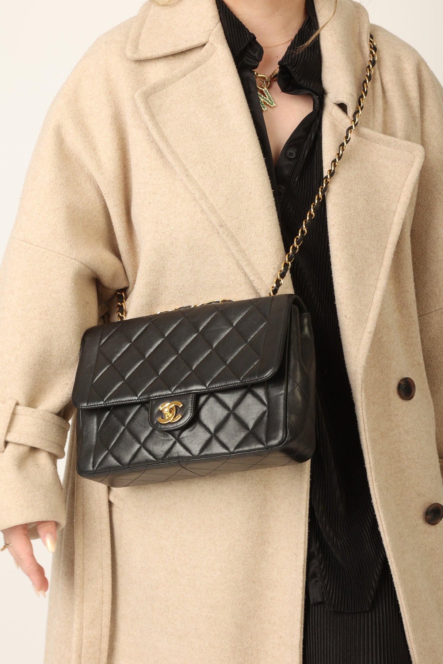 Chanel 1994 Lambskin Turnlock Single Flap