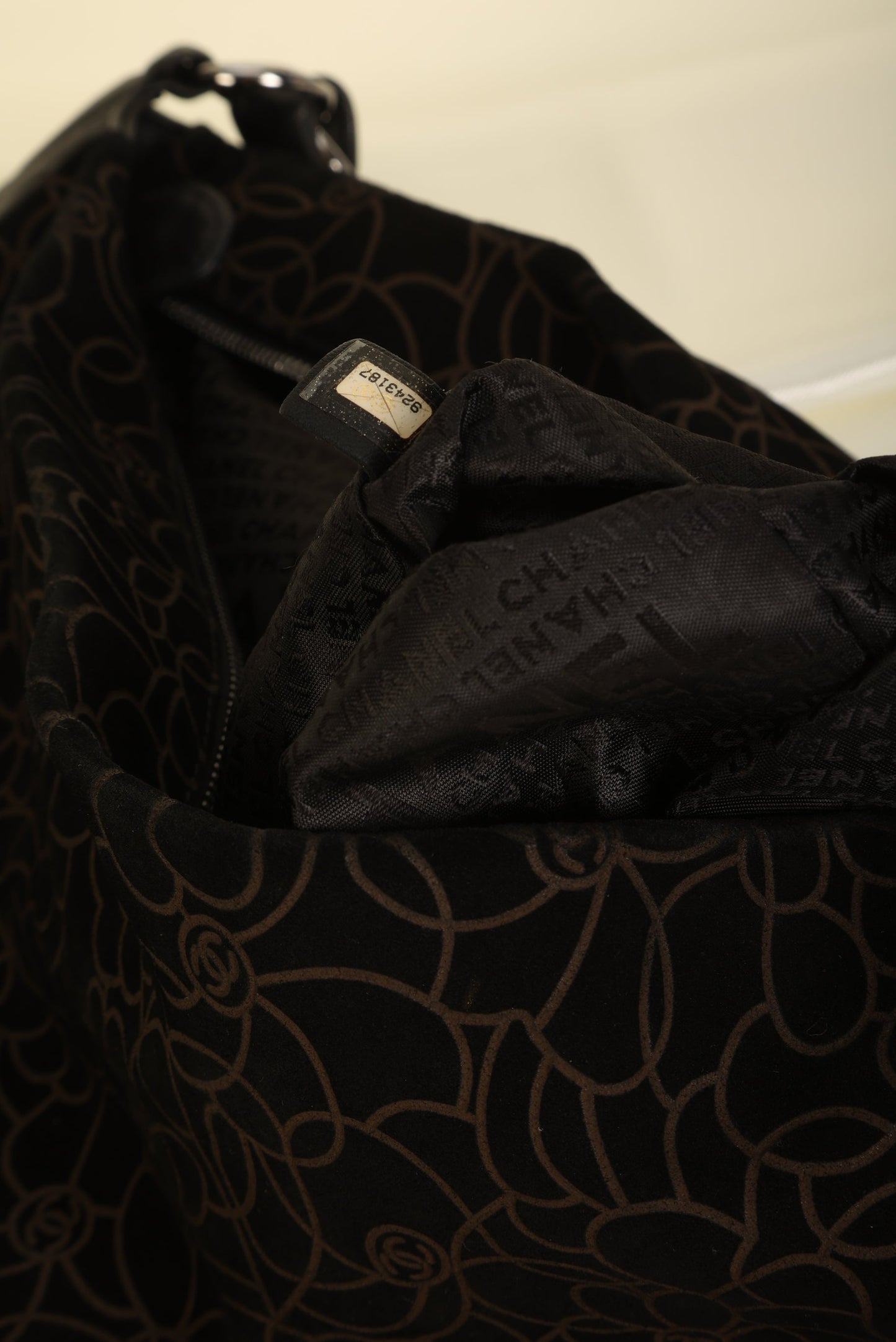 Chanel Suede Camellia Hobo