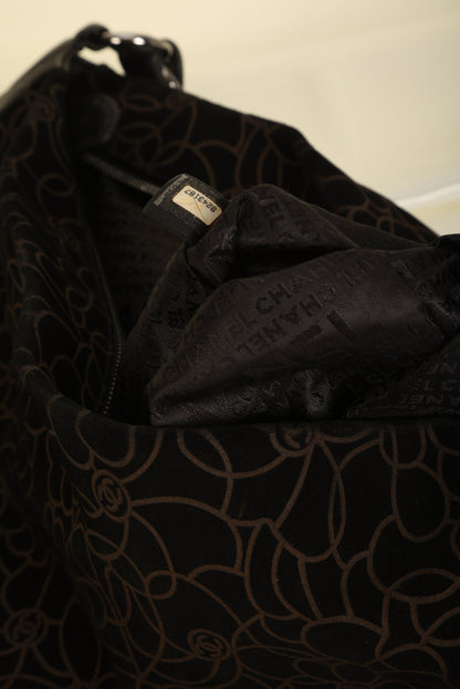 Chanel Suede Camellia Hobo