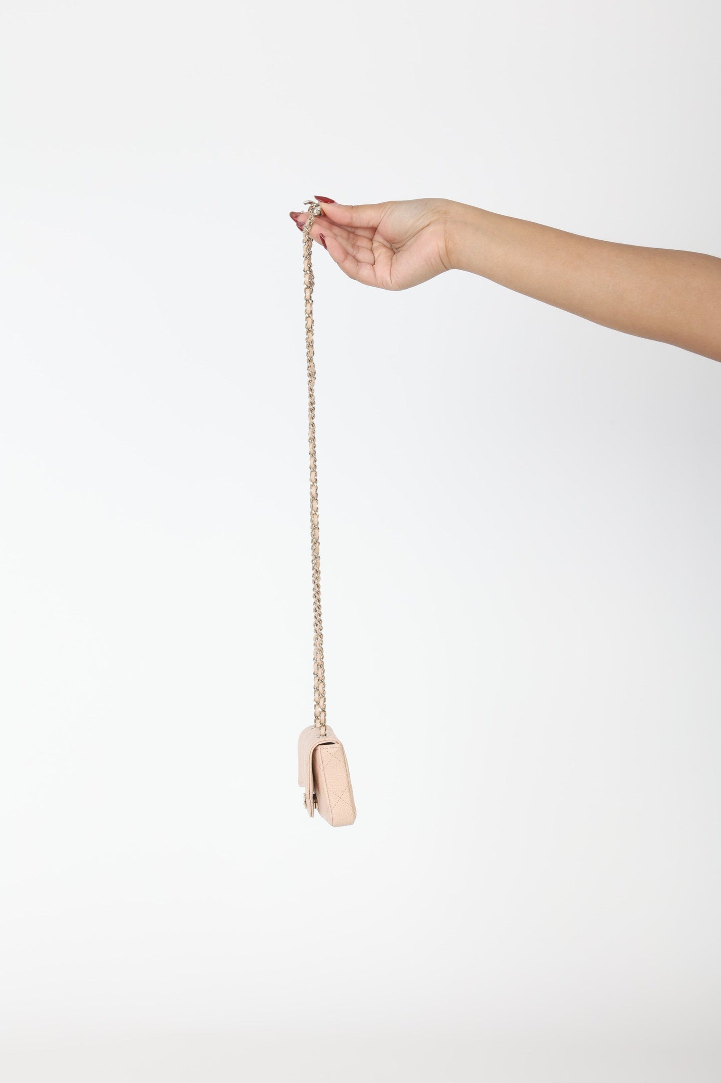 Chanel Caviar 22C Beige Cardholder Belt Bag