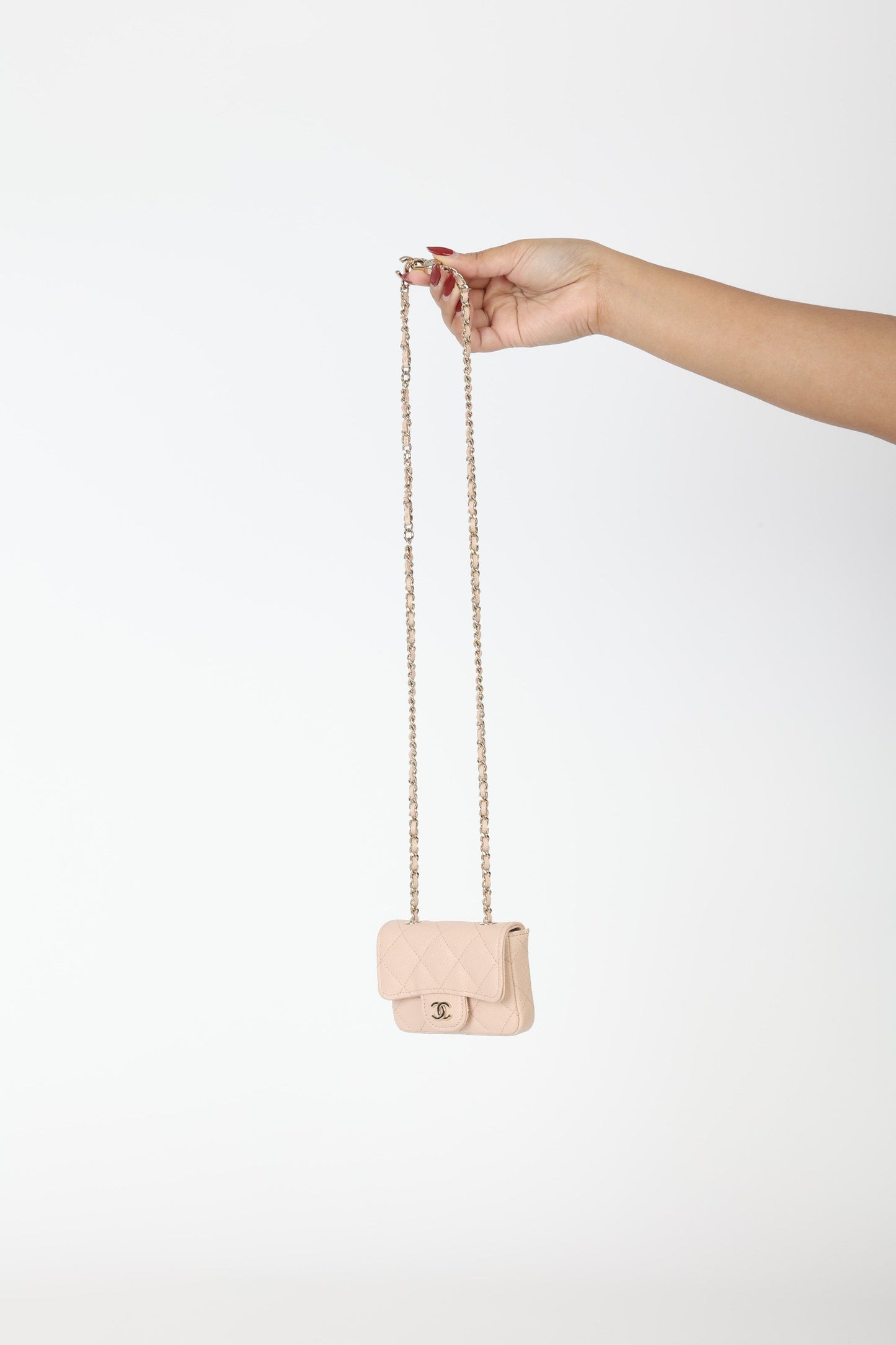 Chanel Caviar 22C Beige Cardholder Belt Bag
