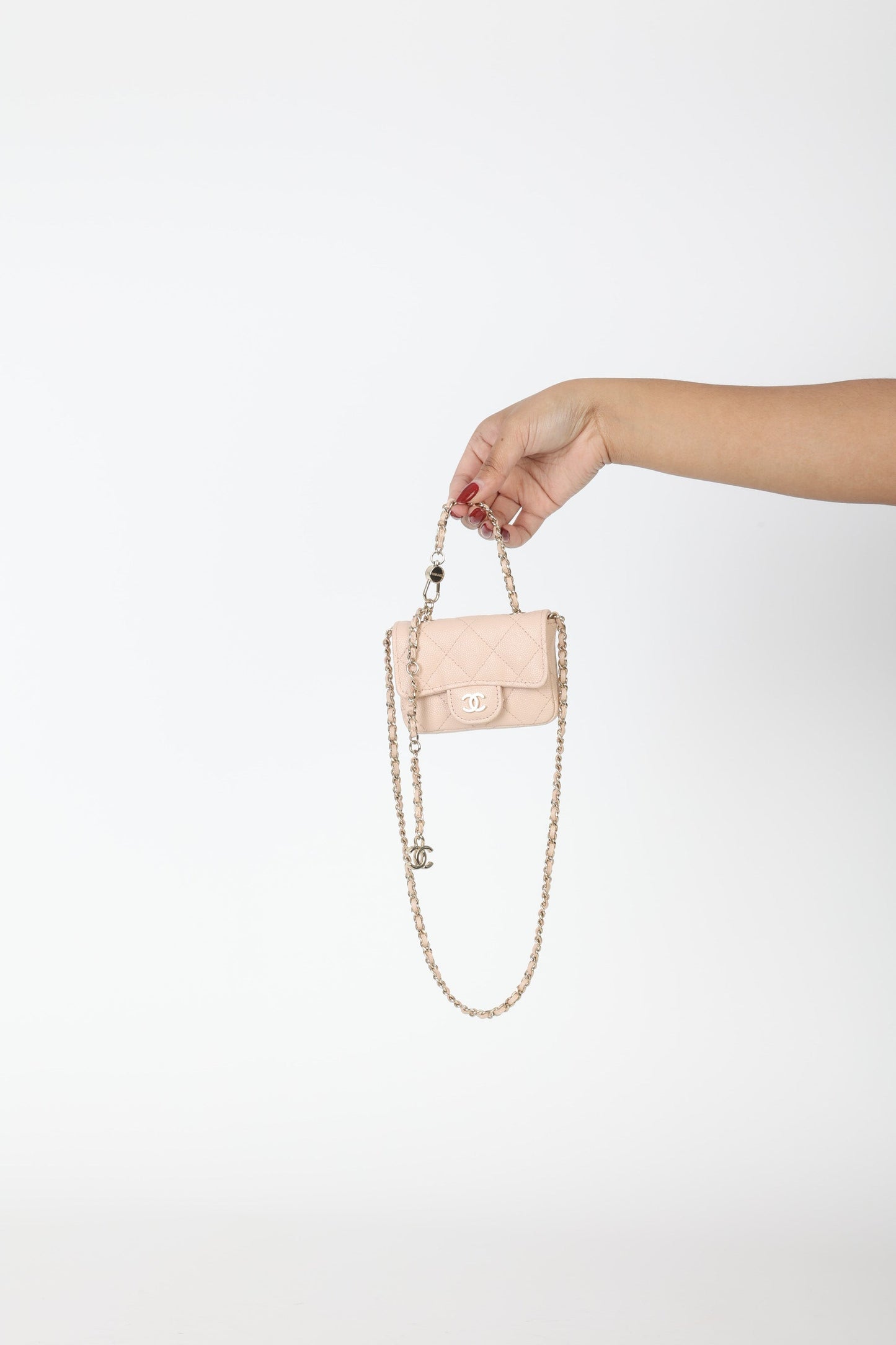 Chanel Caviar 22C Beige Cardholder Belt Bag
