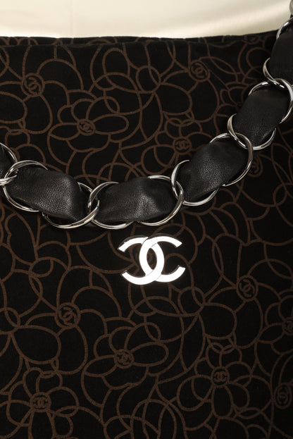 Chanel Suede Camellia Hobo