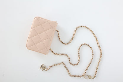 Chanel Caviar 22C Beige Cardholder Belt Bag