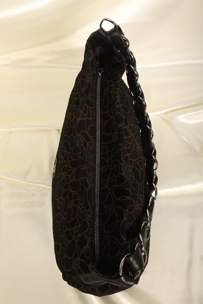 Chanel Suede Camellia Hobo