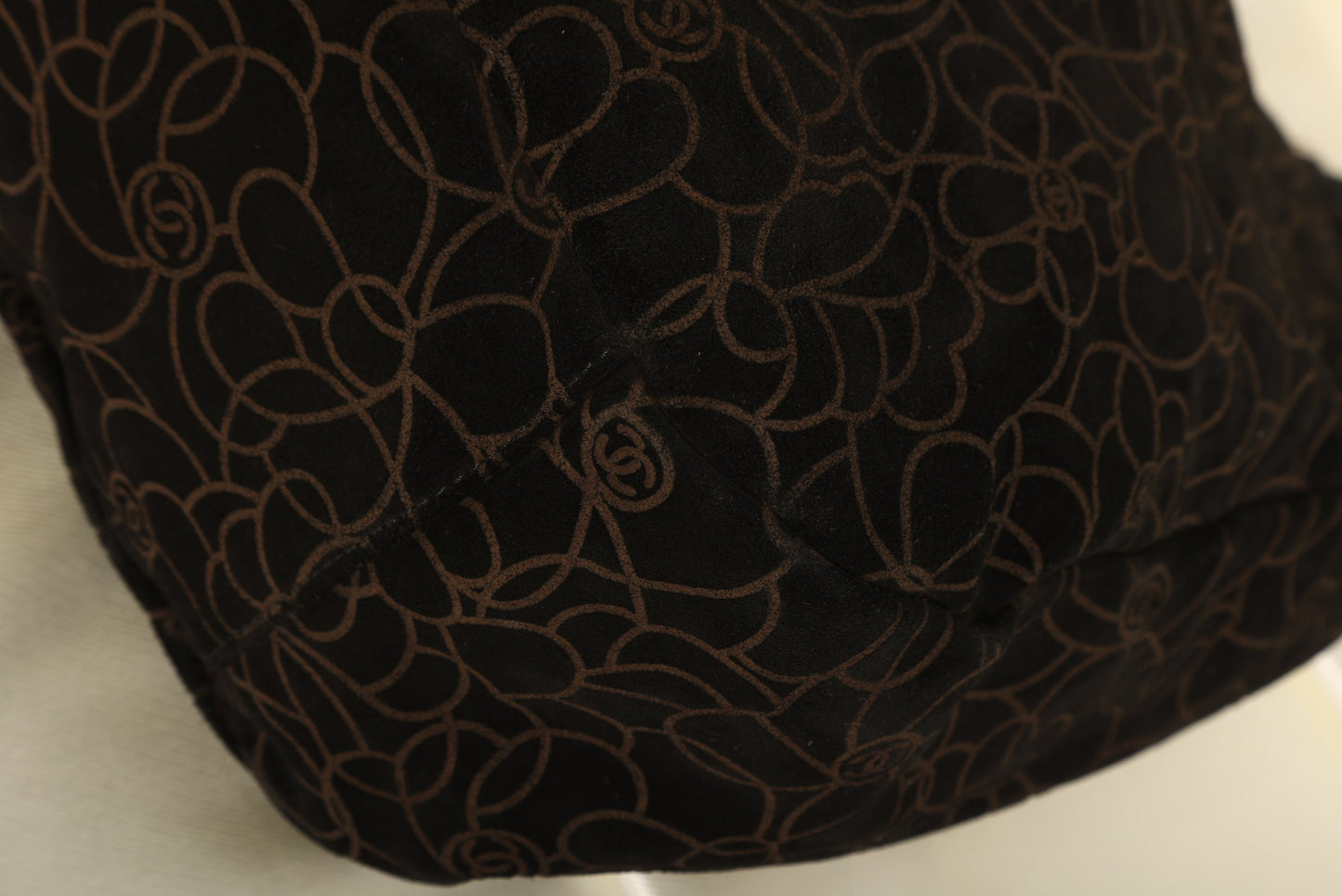 Chanel Suede Camellia Hobo