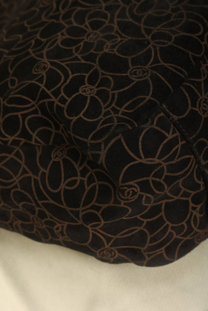 Chanel Suede Camellia Hobo