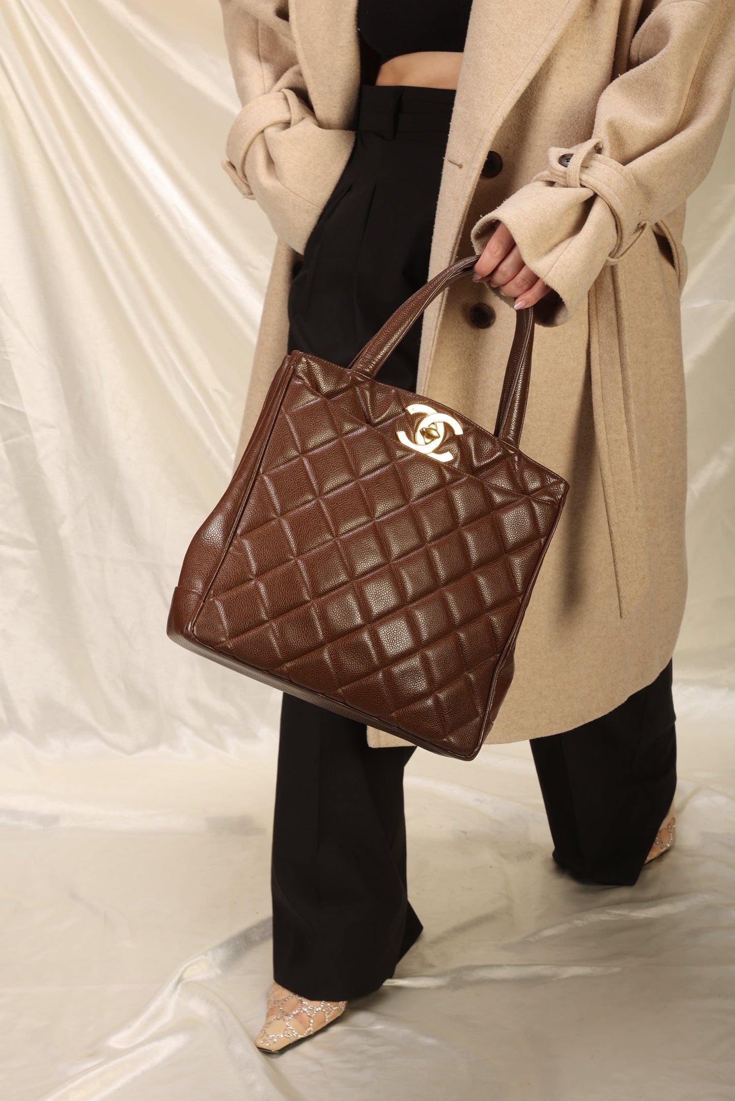 Chanel Caviar XL Logo Tote