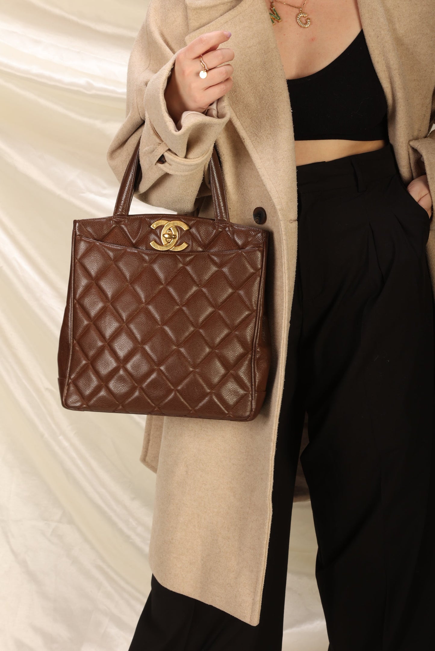 Chanel Caviar XL Logo Tote