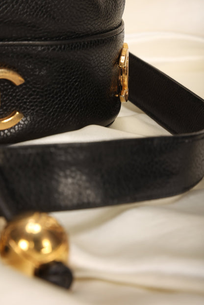 Chanel Caviar Logo Mini Bucket