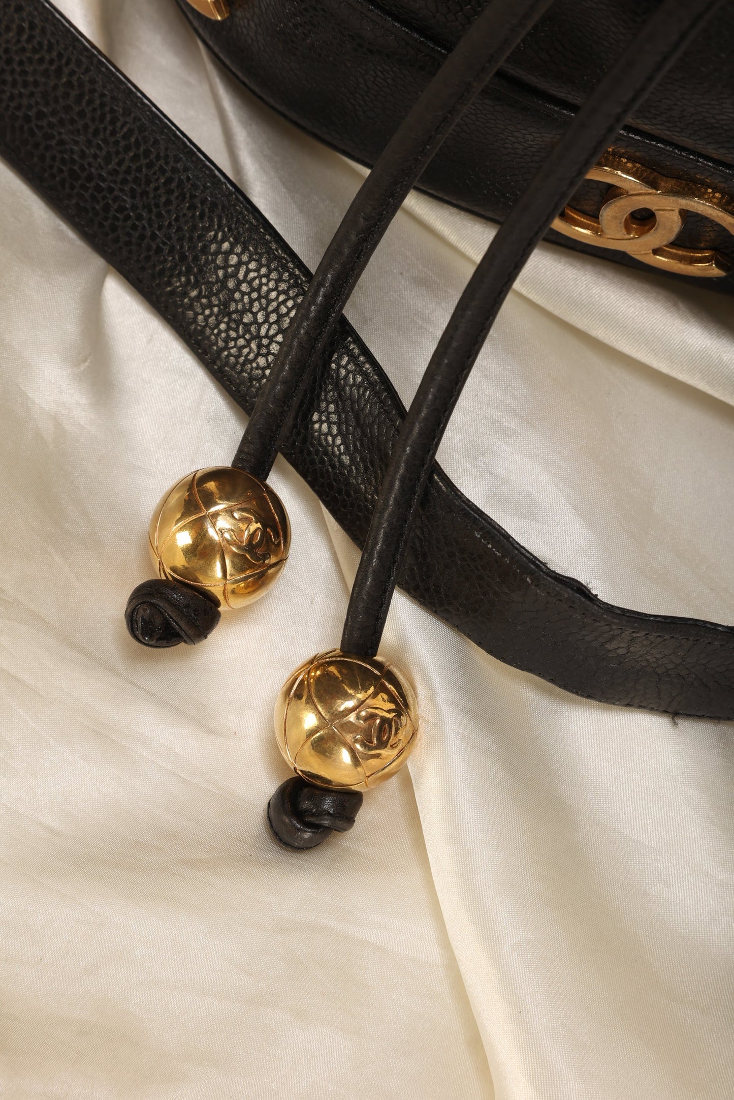 Chanel Caviar Logo Mini Bucket