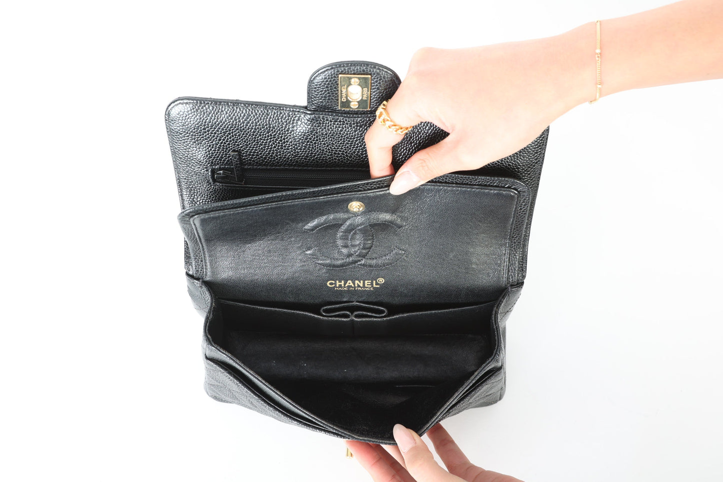 Chanel 2002 Caviar Small Double Flap