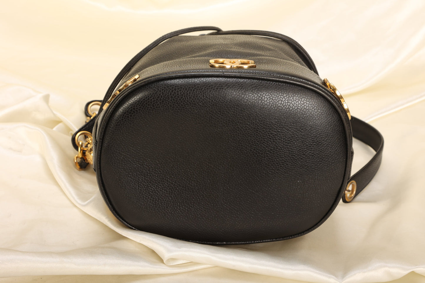 Chanel Caviar Logo Mini Bucket
