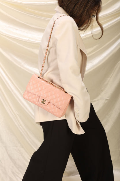Extremely Rare 2004 Chanel Caviar Pink Double Flap