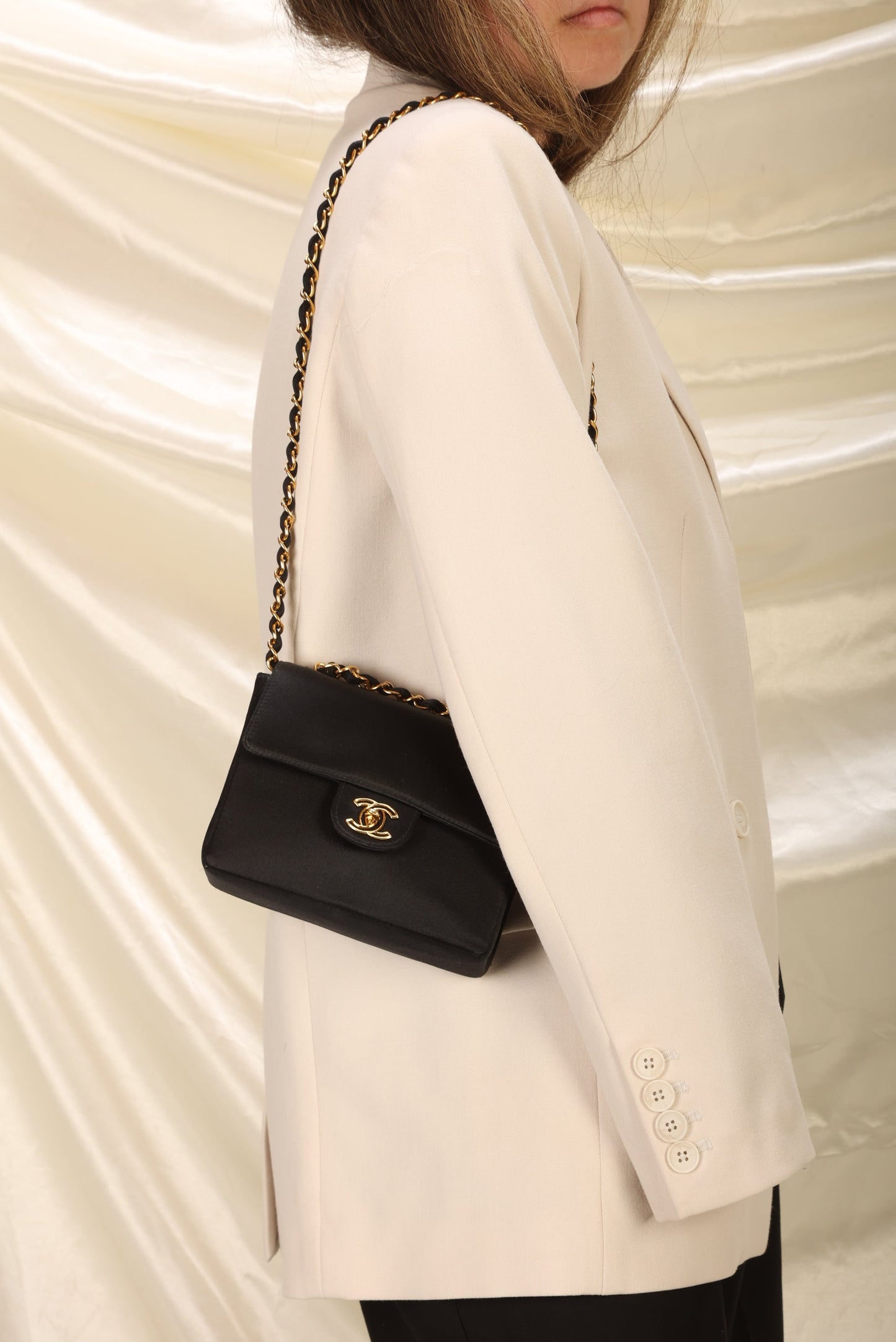 Extremely Rare Chanel Satin Mini Half Flap
