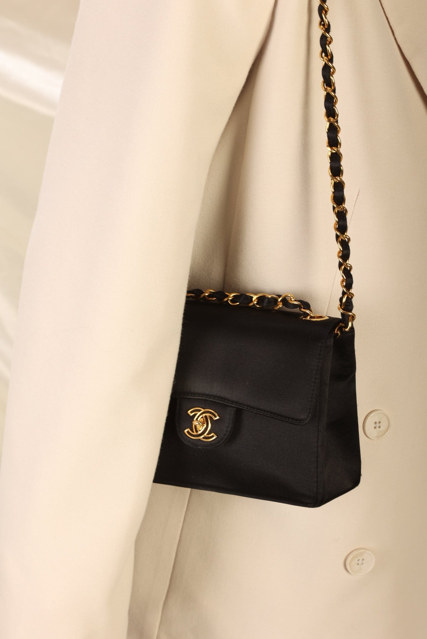 Extremely Rare Chanel Satin Mini Half Flap