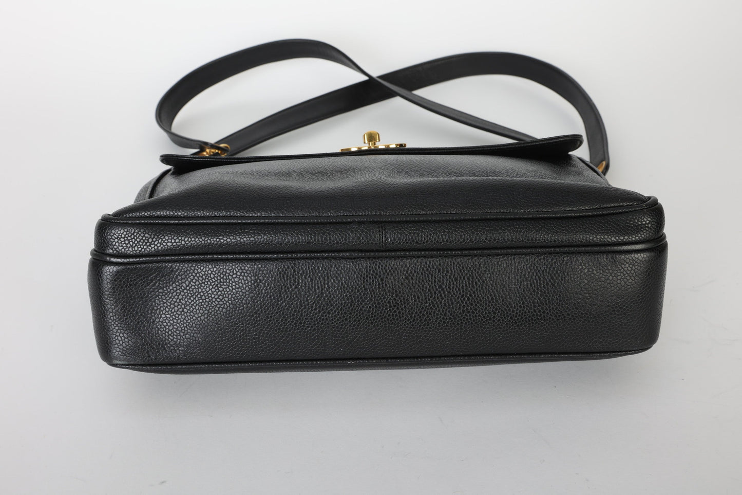 Chanel 1991 Double-Sided Caviar Turnlock Tote