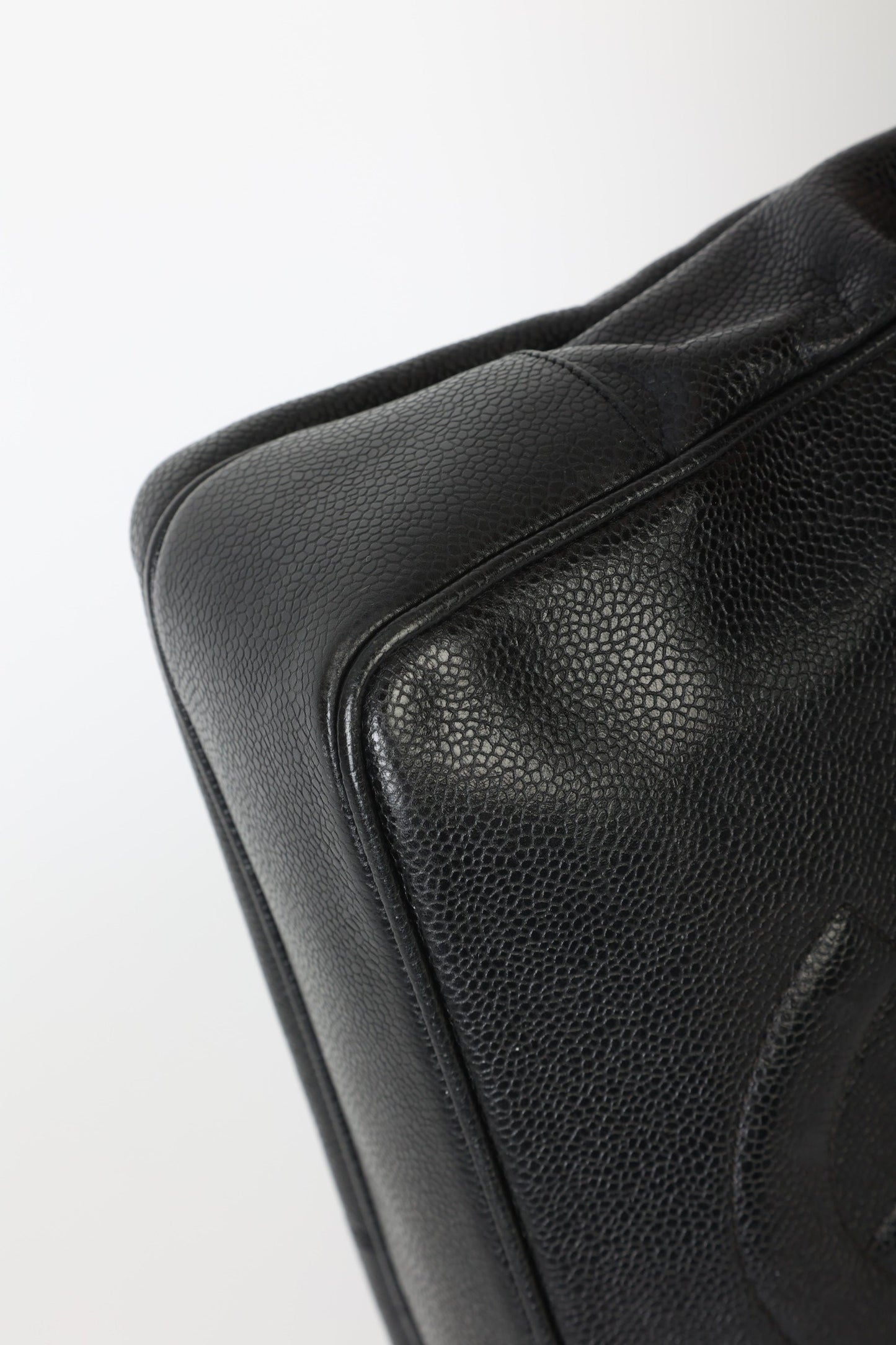 Chanel 1991 Double-Sided Caviar Turnlock Tote