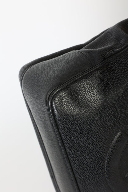 Chanel 1991 Double-Sided Caviar Turnlock Tote