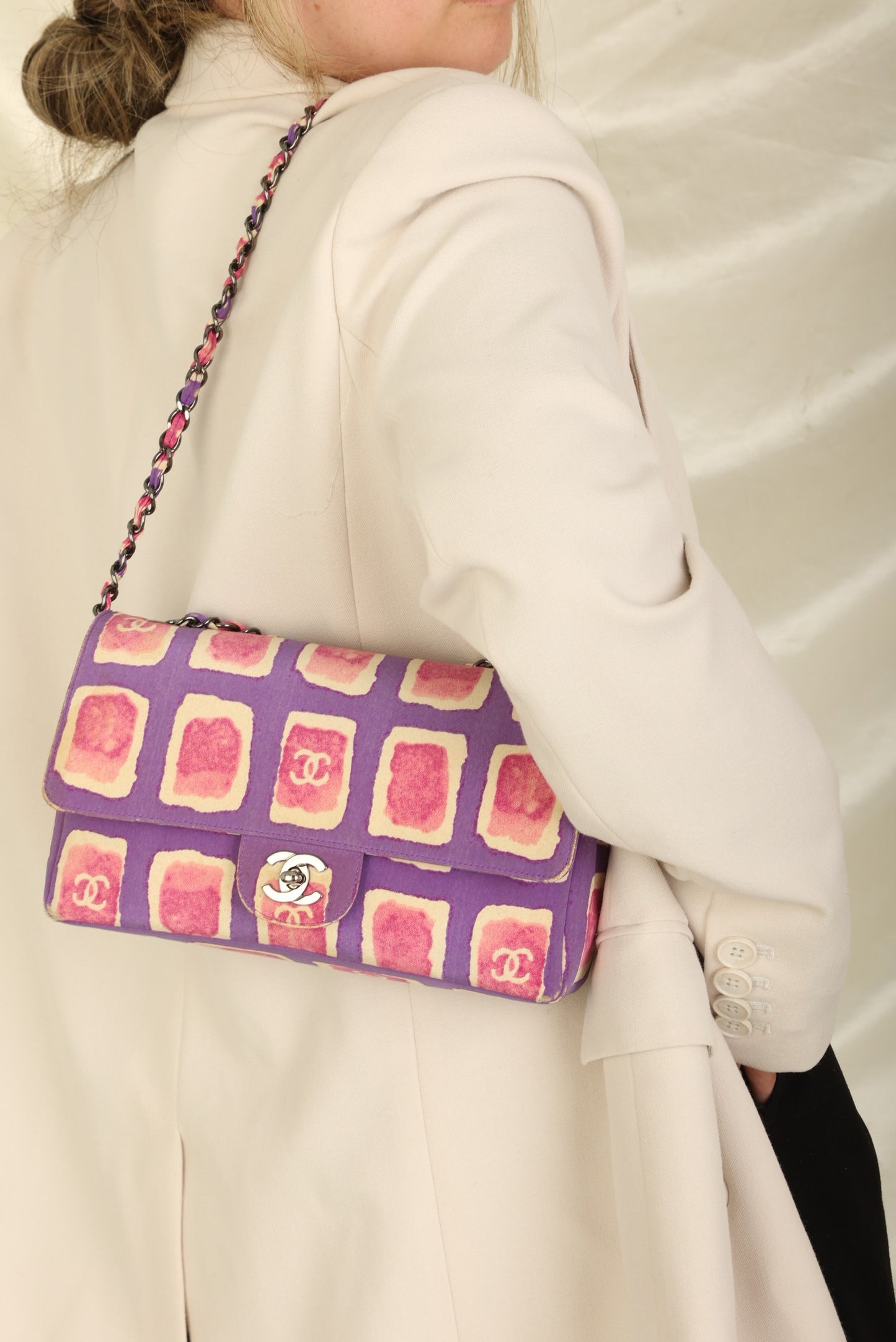 Extremely Rare Chanel Canvas Watercolor Single Flap